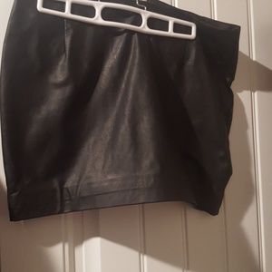 Leather mini skirt